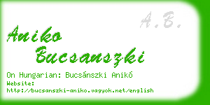 aniko bucsanszki business card